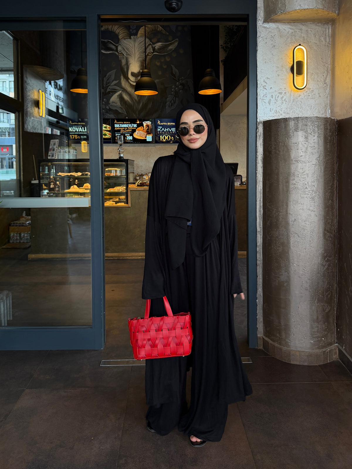 Modal 3'lü Uzun Kollu Abaya Takım