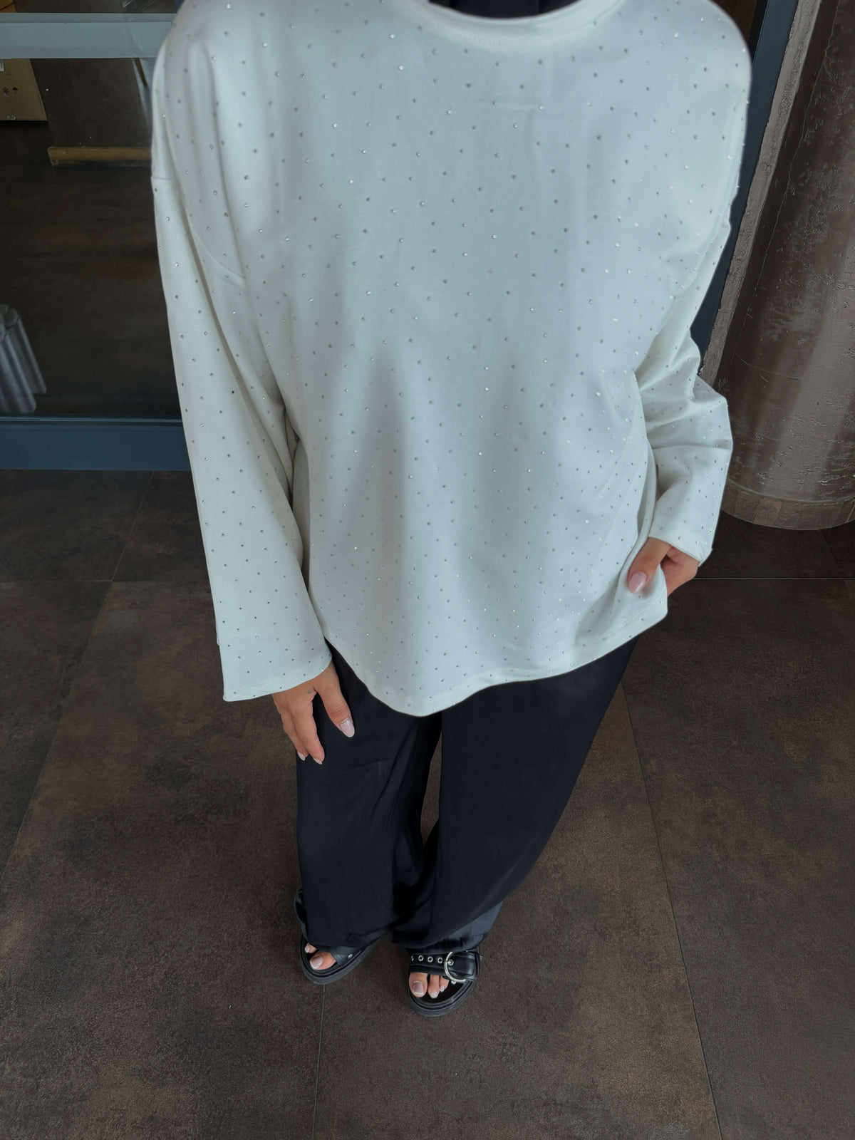 Taşlı Kısa Kollu T-Shirt