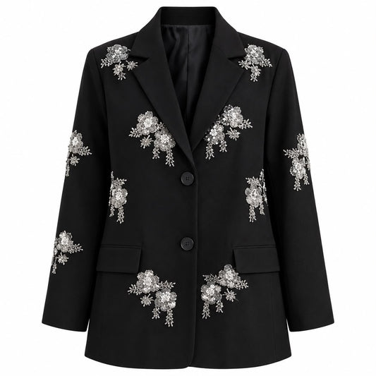 Taş İşlemeli Blazer Ceket